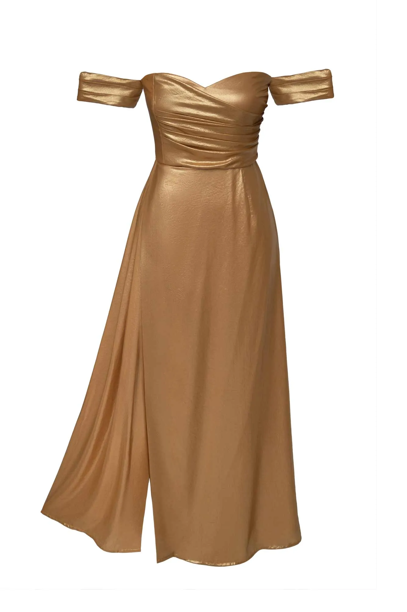 Asymmetrical Draped Back Wrap Midi Dress