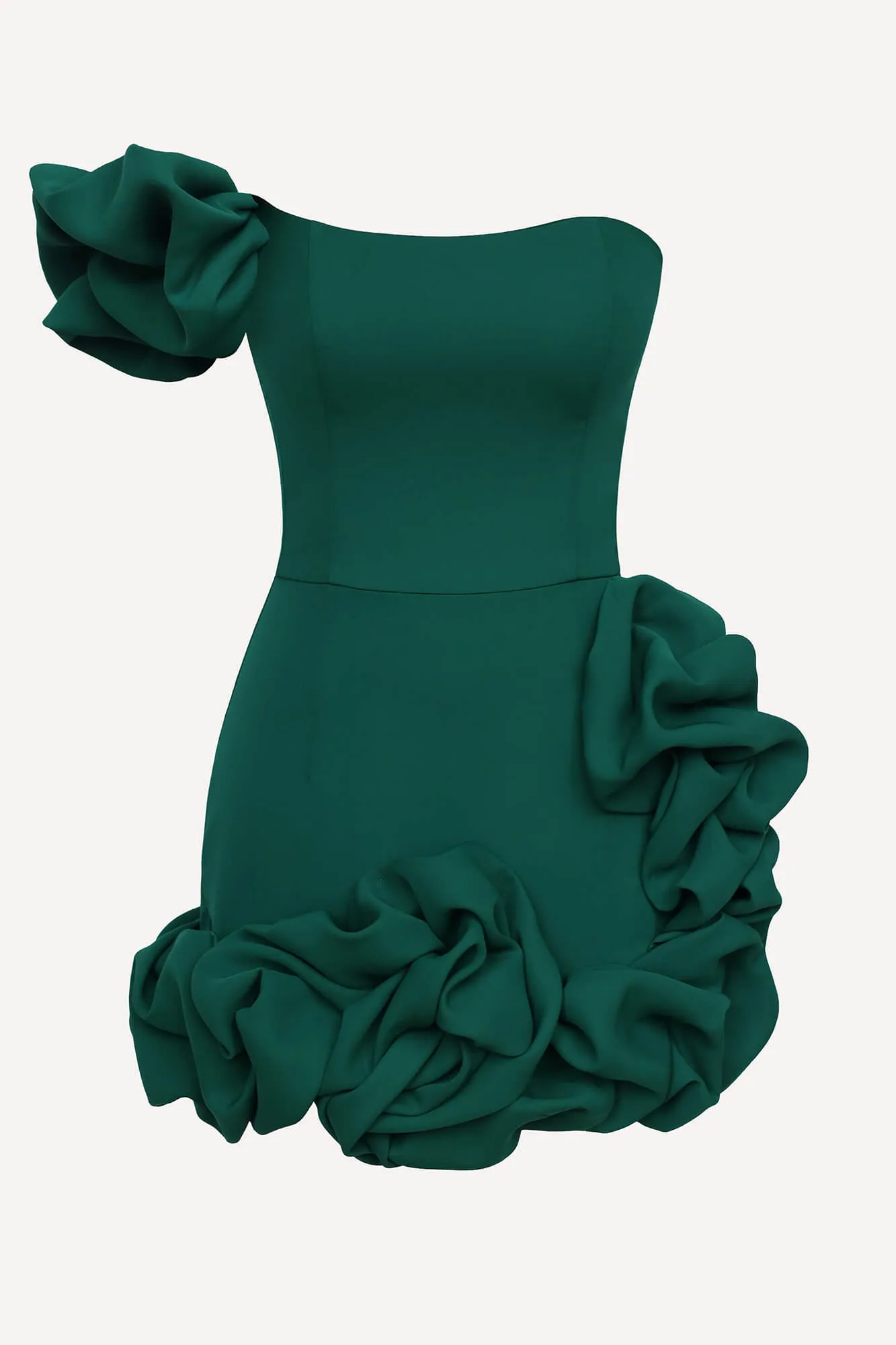 Flounced Bottom One Shoulder Bustier Dress