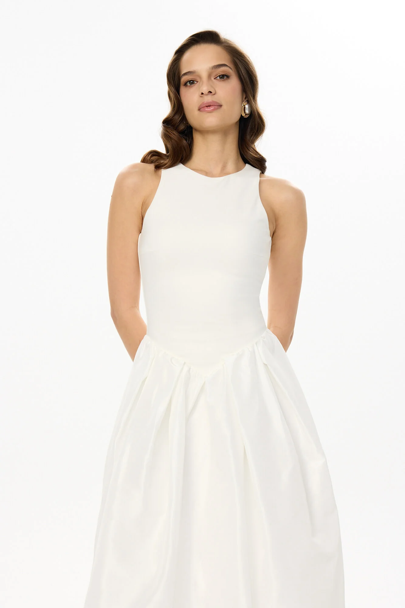 Midi Dress With Puffy Skirt