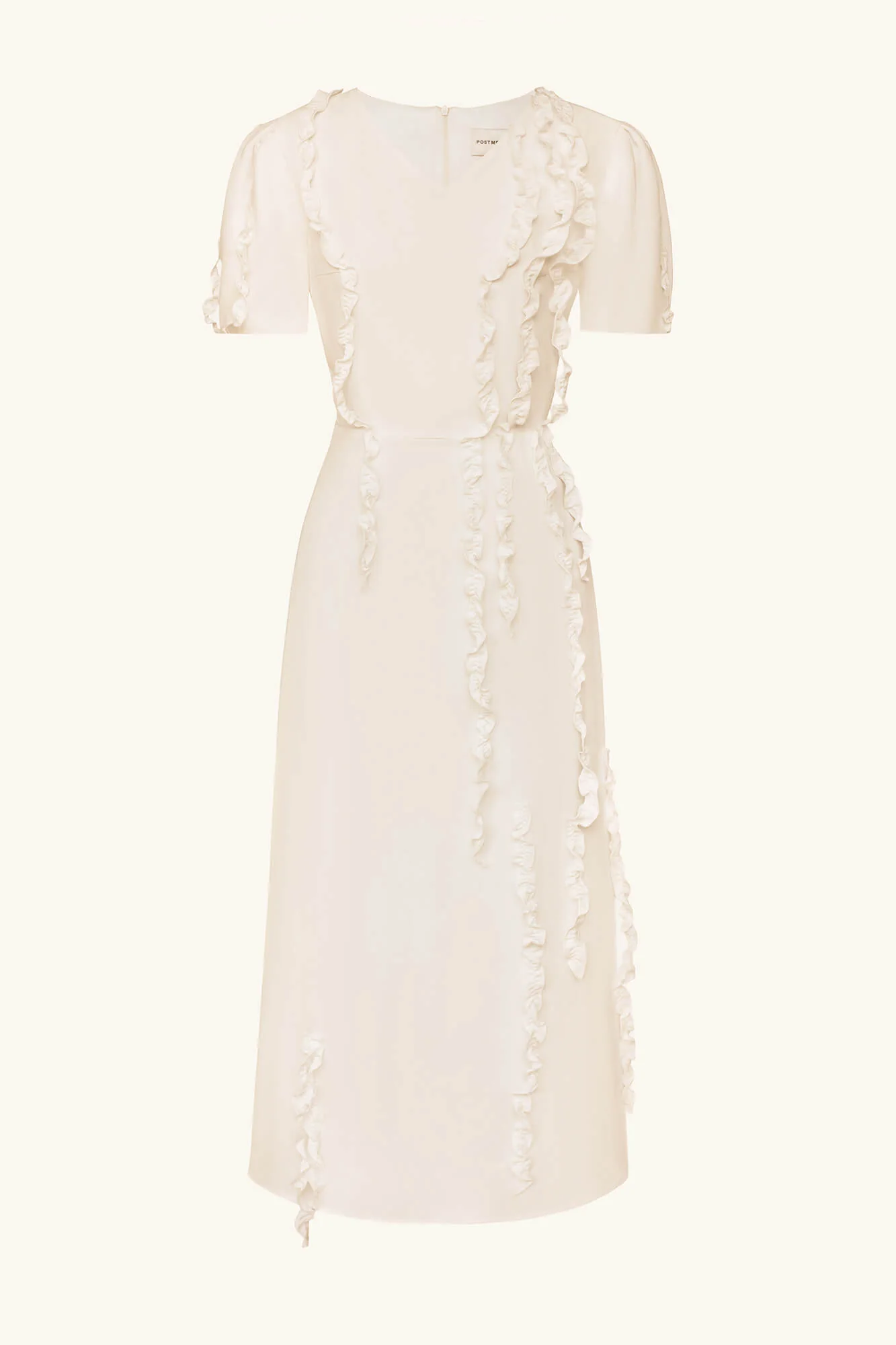 Short Sleeve Ruffle Detail Midi Dress