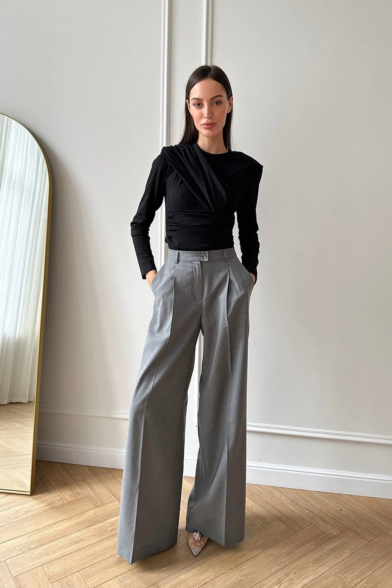 Drapped Knitted Bodysuit