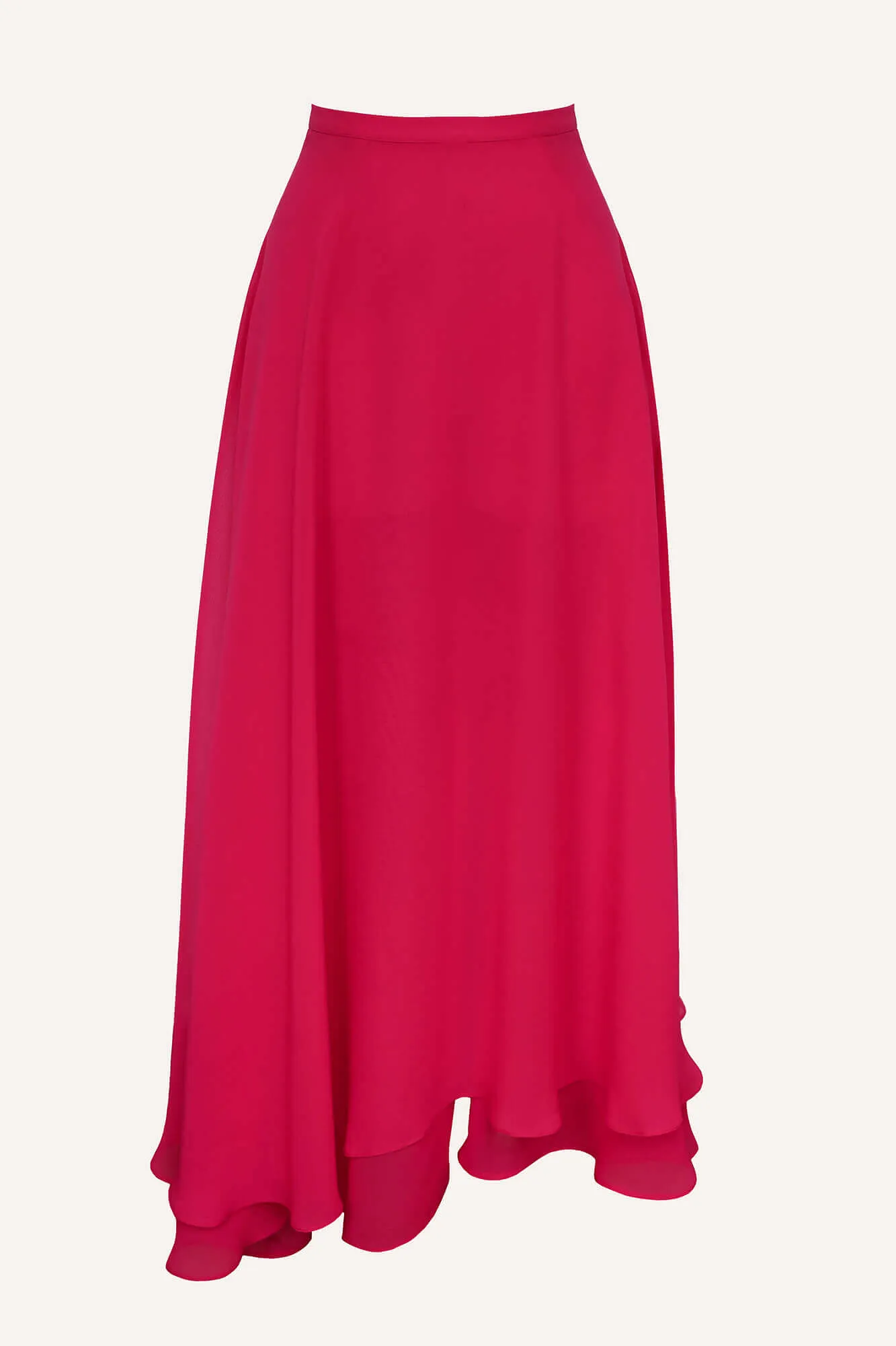 Asymmetrical Chiffon Midi Skirt