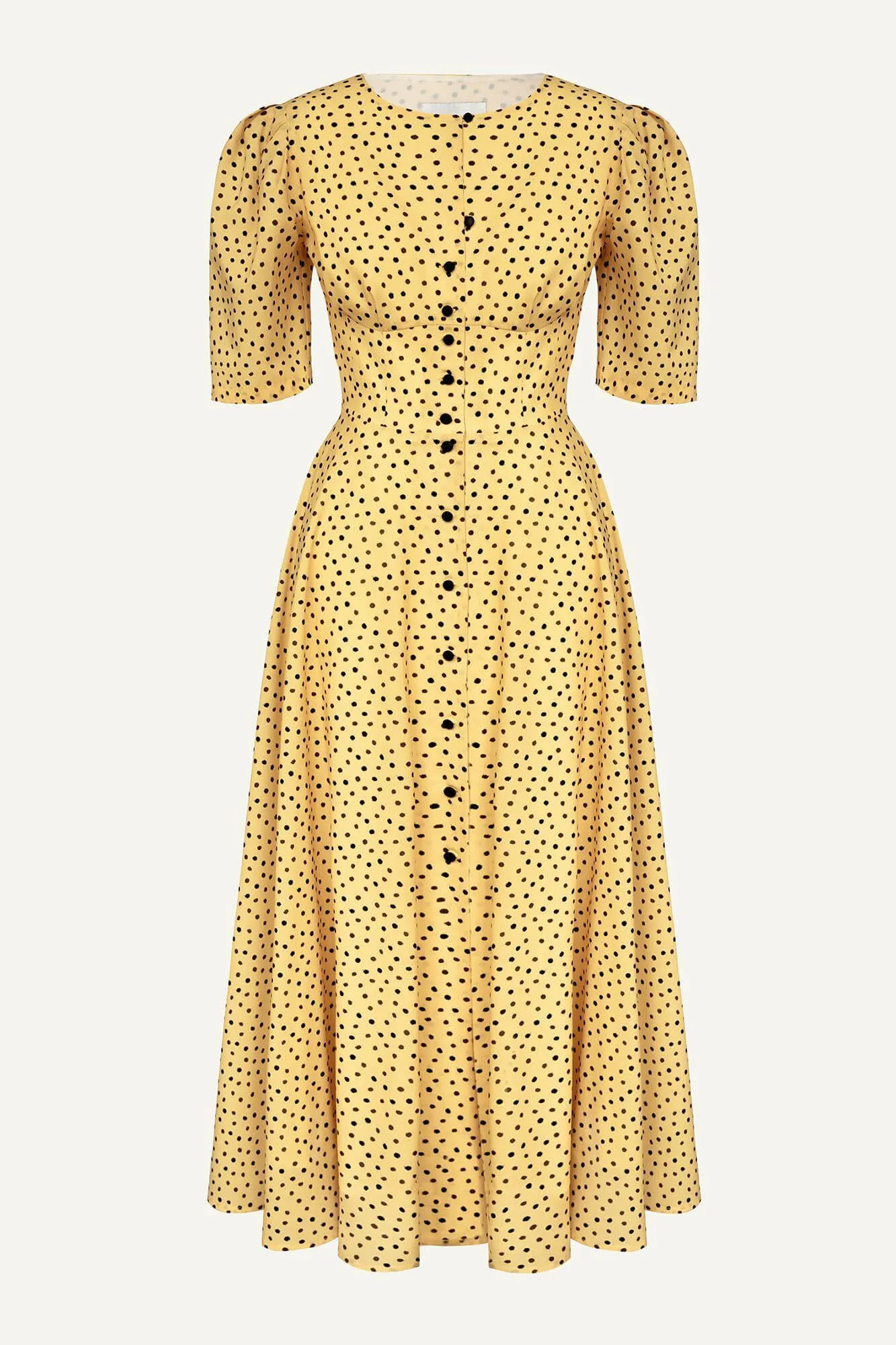 Short Sleeve Buttoned Midi Dress