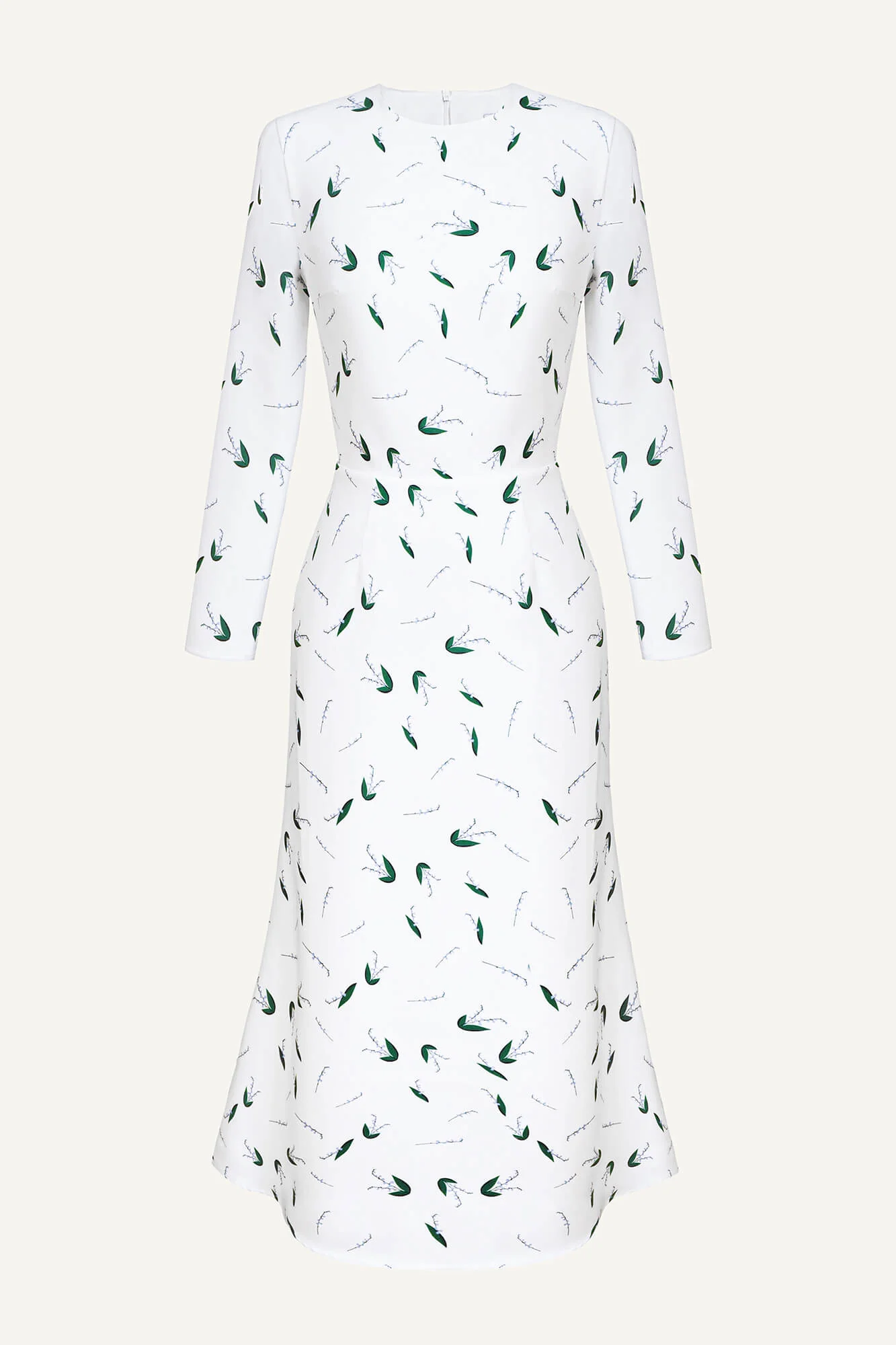 Godet Silhouette Long Sleeve Midi Dress