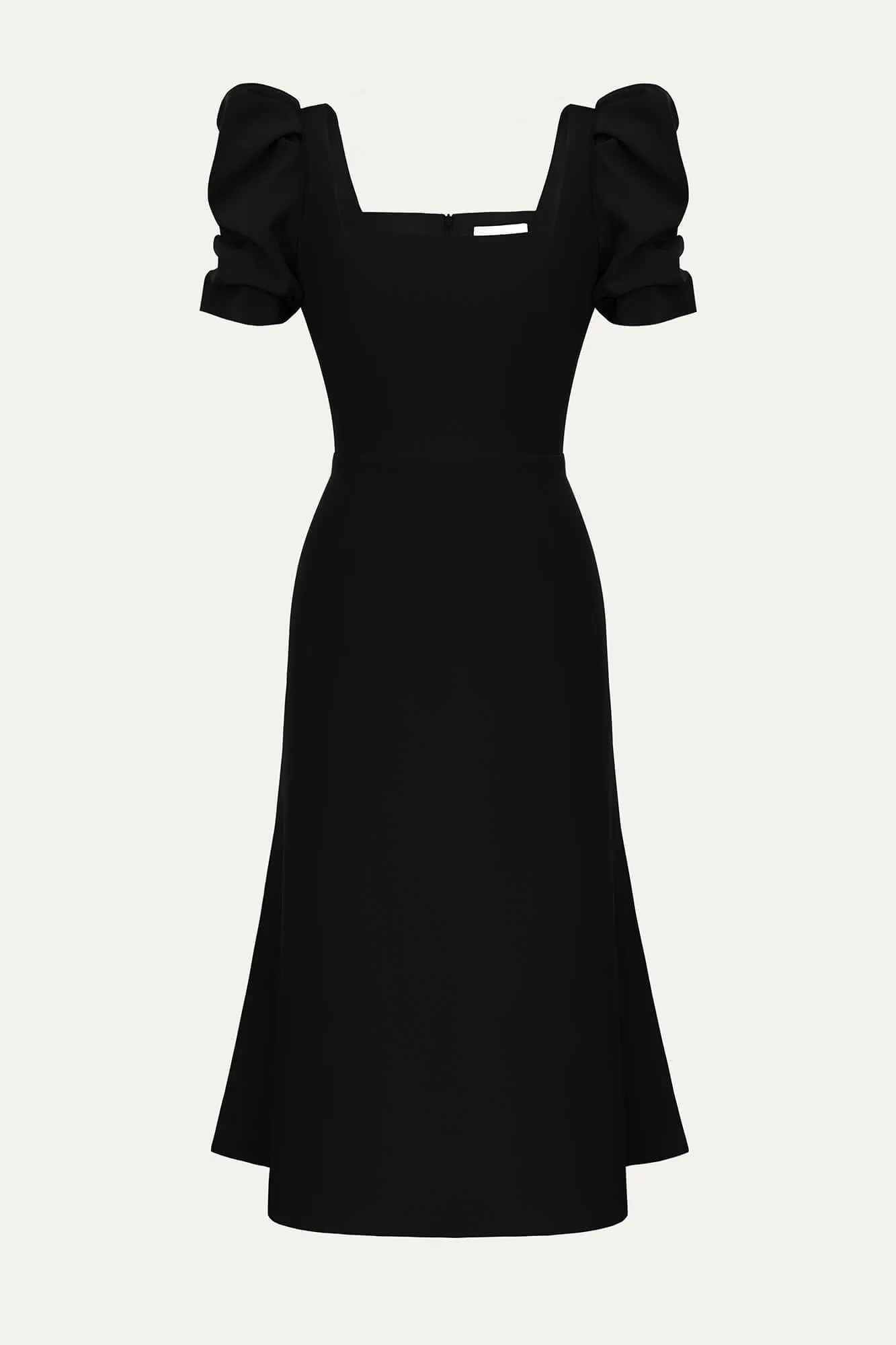 Godet Silhouette Square Neck Midi Dress