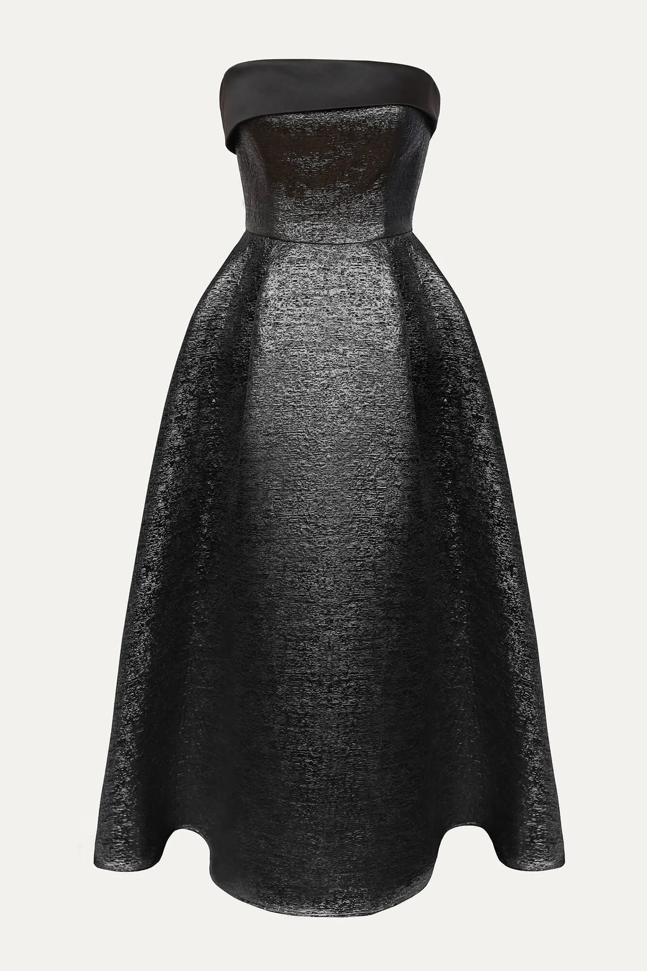 Jacquard Midi Dress with Turn-up