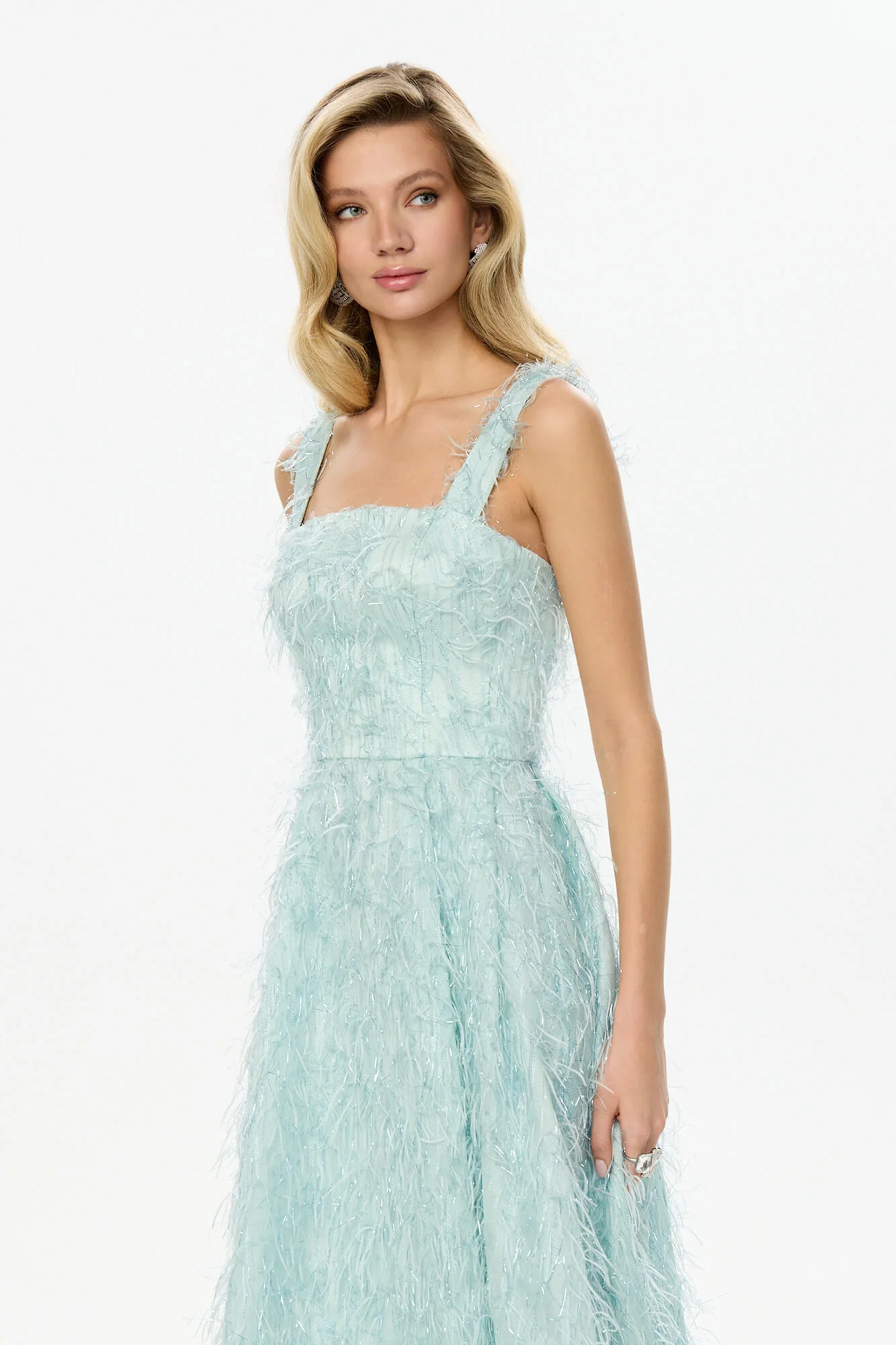 Pleated Corset Midi Dress