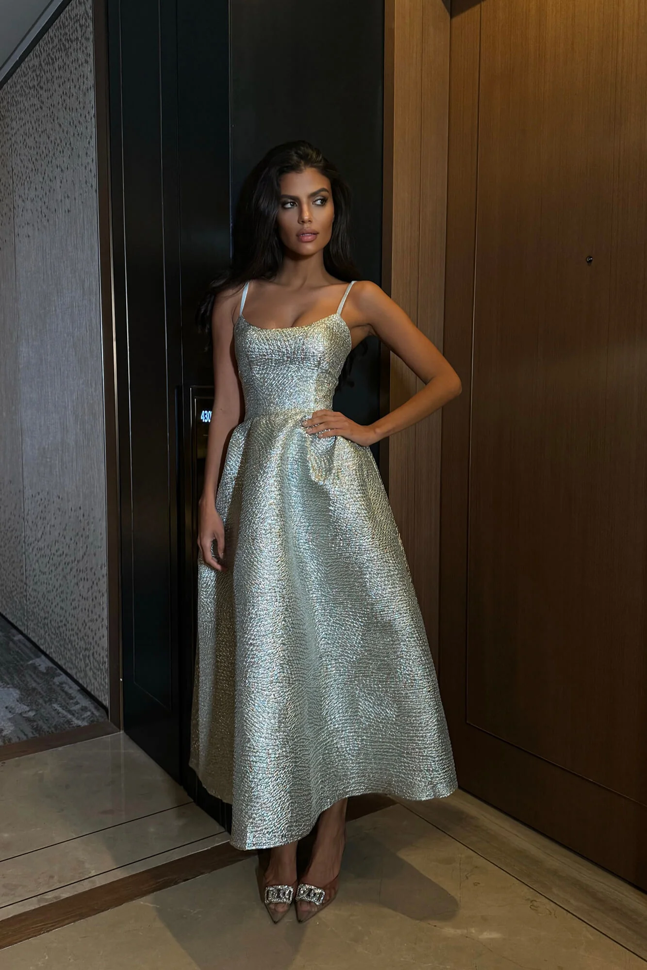 Jacquard Fitted Corset Bustier Dress