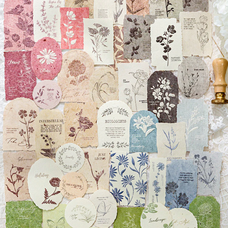 Pressed Flowers Embossed Paper - Boxed Set