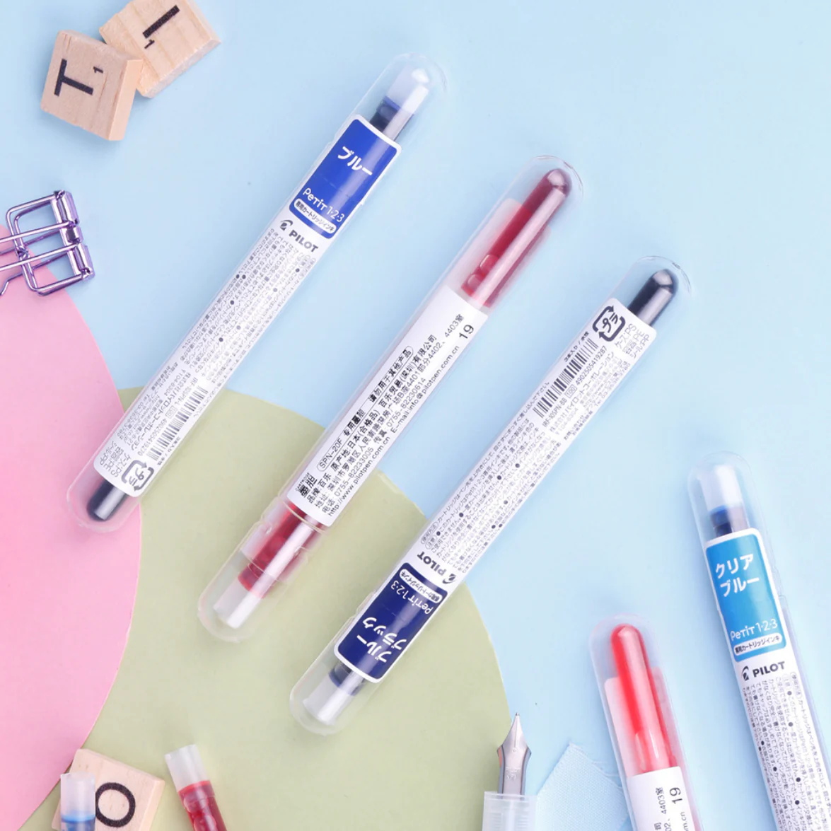 Pilot Petit1 Mini Fountain Pen Cartridge - Set of 3