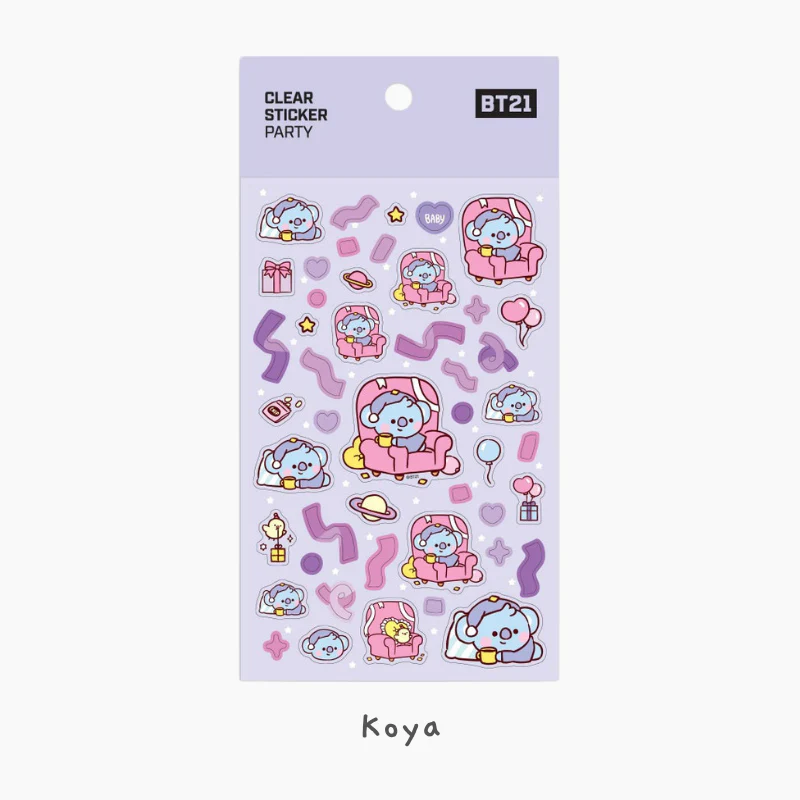 BT21 Clear Stickers - Party