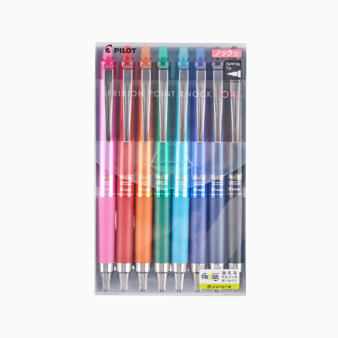 Pilot FriXion Ball Knock 04 Retractable Gel Pen - 8 Color Set