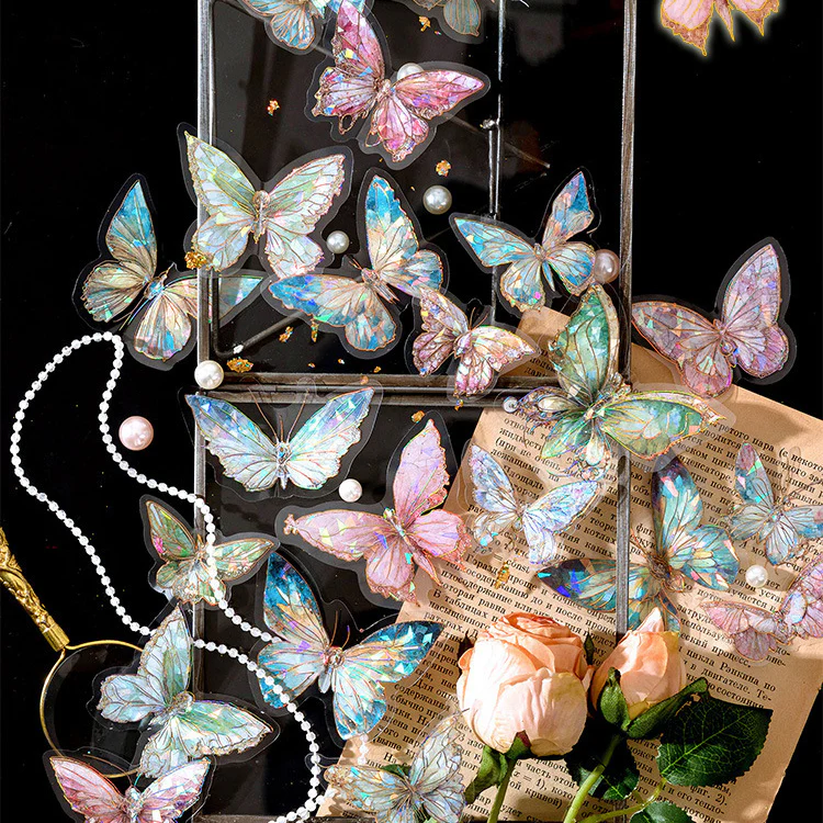 Die-Cut Holo Butterfly Stickers