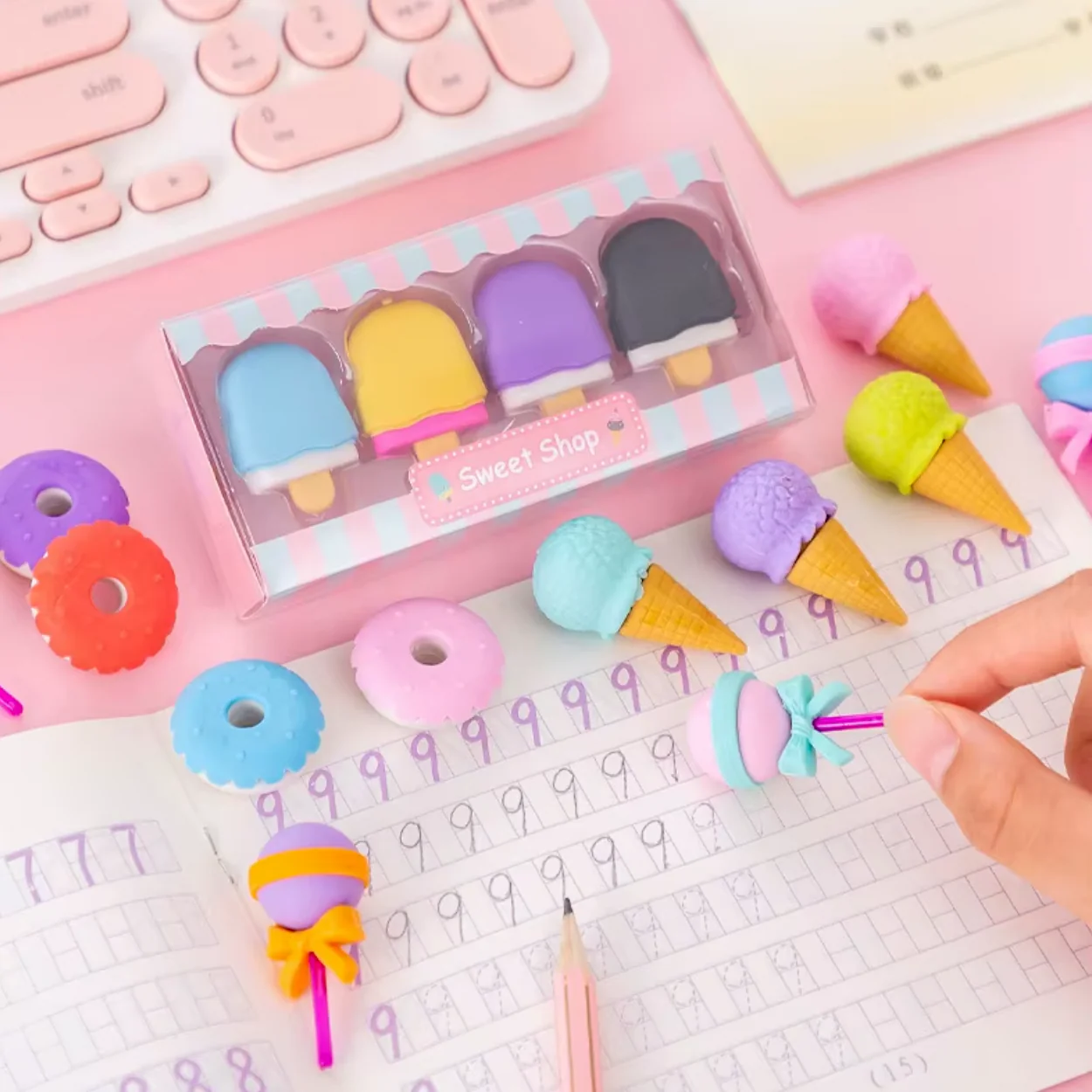 Mini Ice Cream Erasers