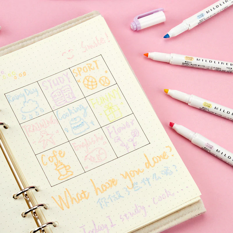 Zebra Mildliner Double Sided Highlighters - Mild Natural