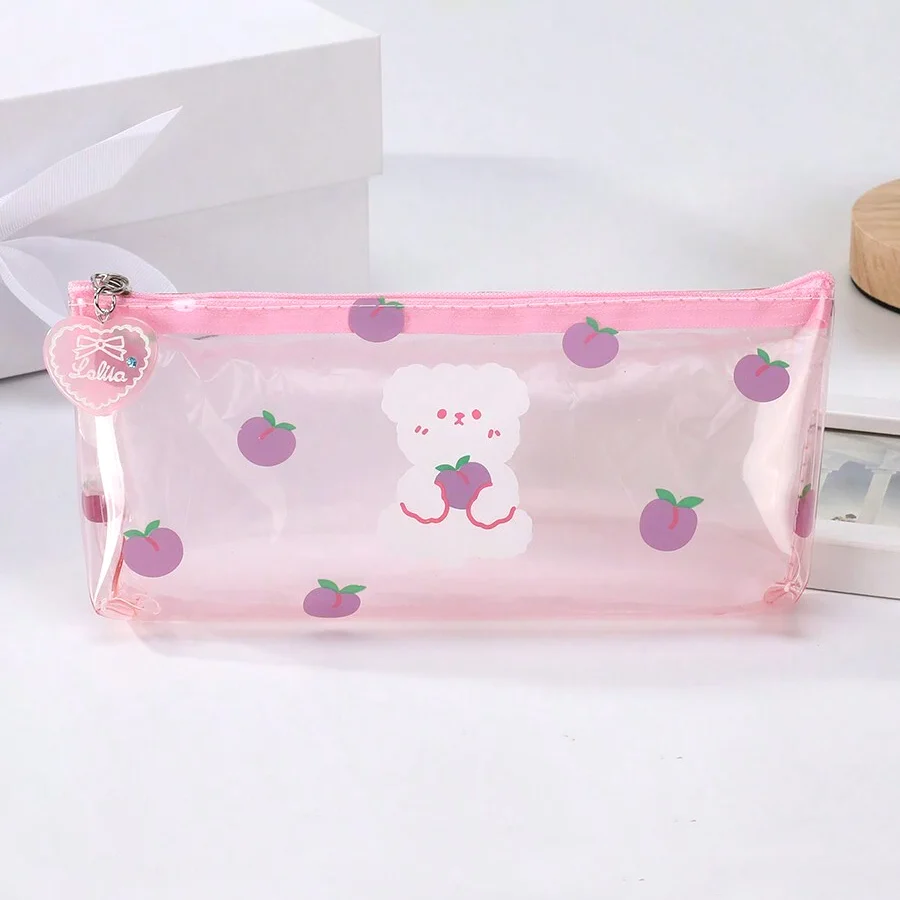 Pink Peach & Puppy Pencil Case