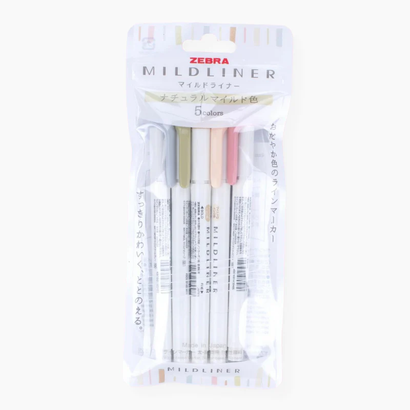Zebra Mildliner Double Sided Highlighters - Mild Natural
