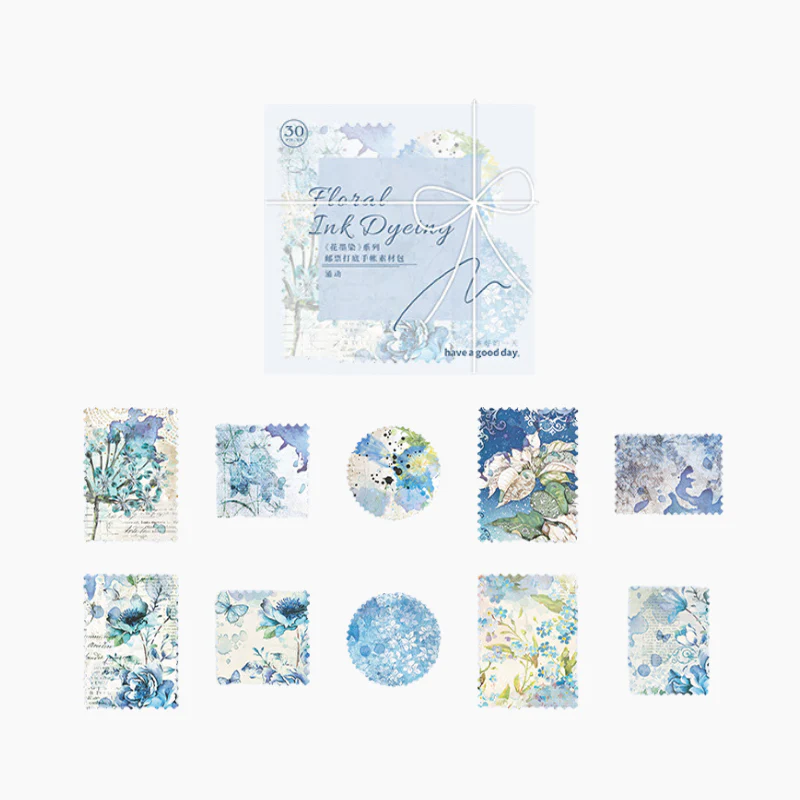 Floral Ink Scrapbooking Stickers