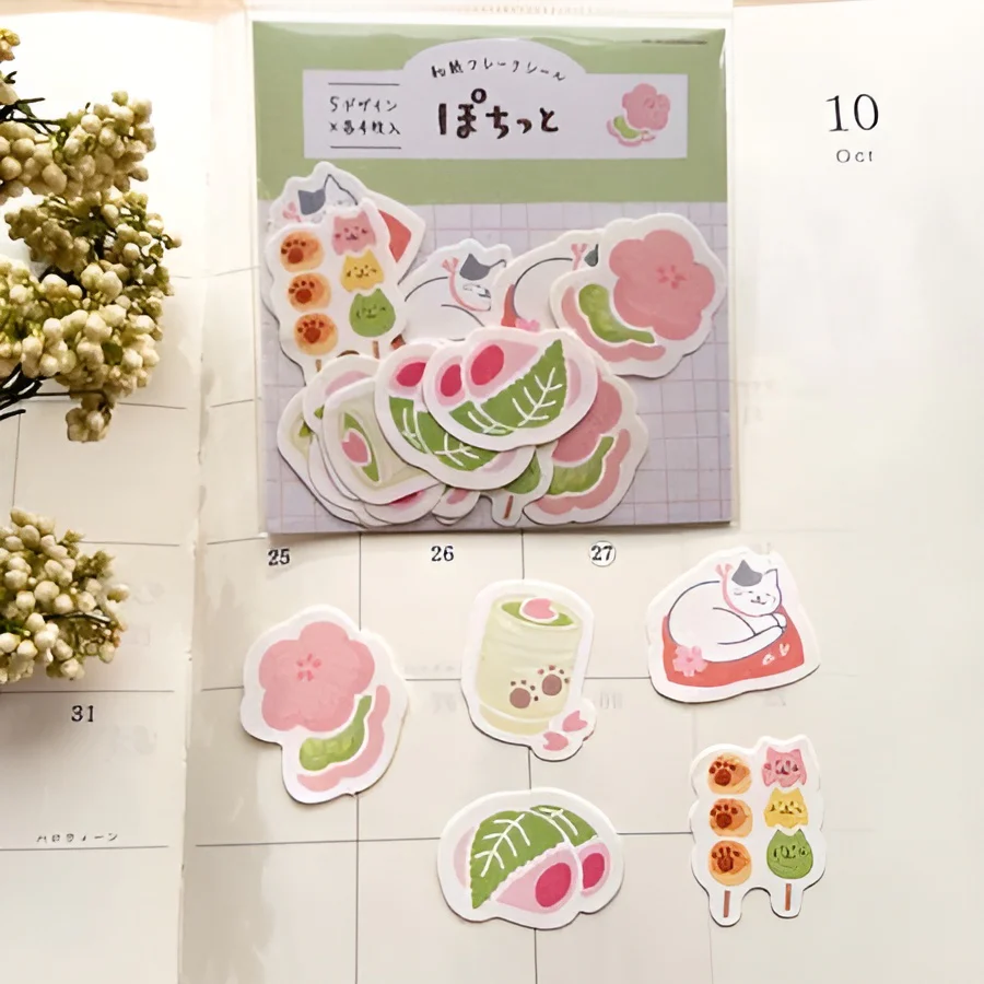 Furukawashiko Flake Stickers - Cat Cafe