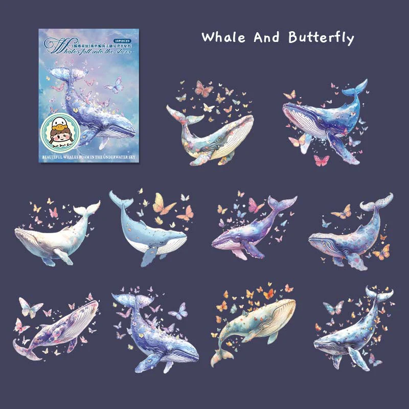 Deep Ocean Holo Whale Stickers - Limited Edition