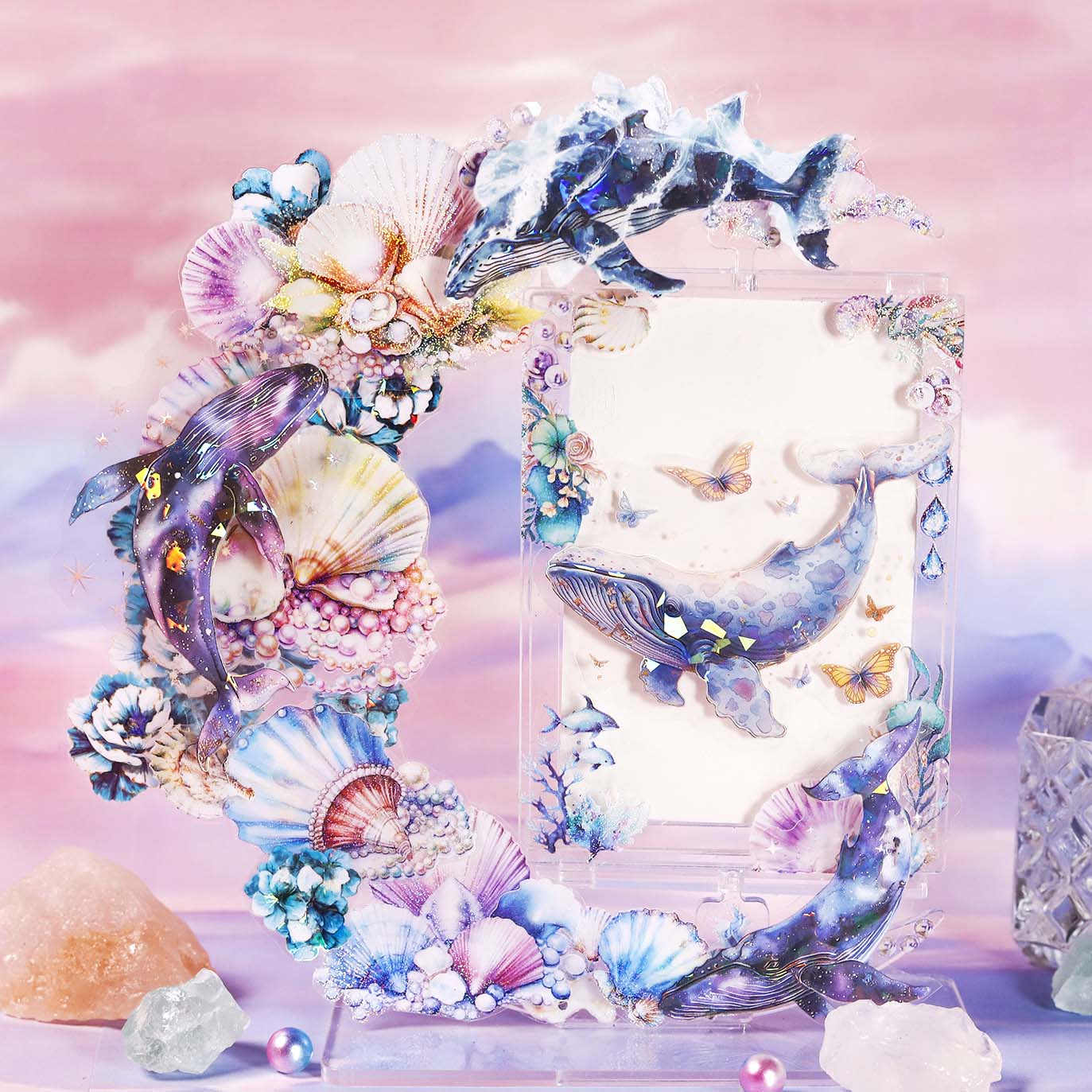 Deep Ocean Holo Whale Stickers - Limited Edition