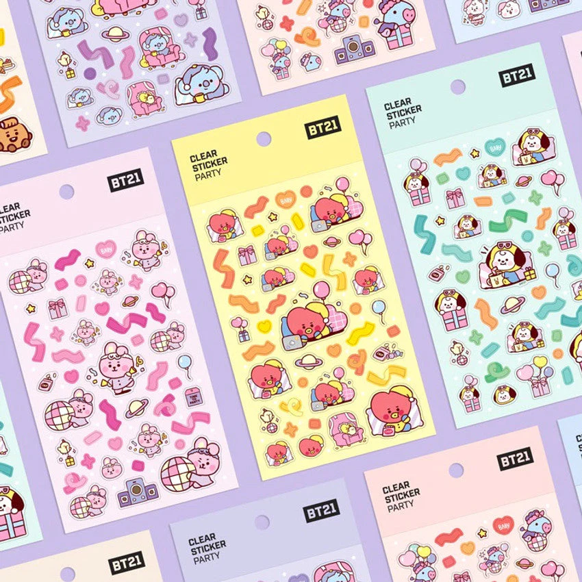 BT21 Clear Stickers - Party