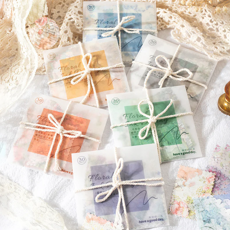 Floral Ink Scrapbooking Stickers