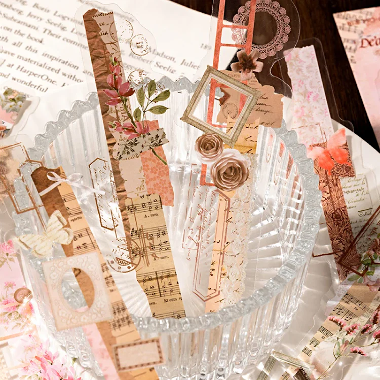 Long Strip Floral Journaling Stickers