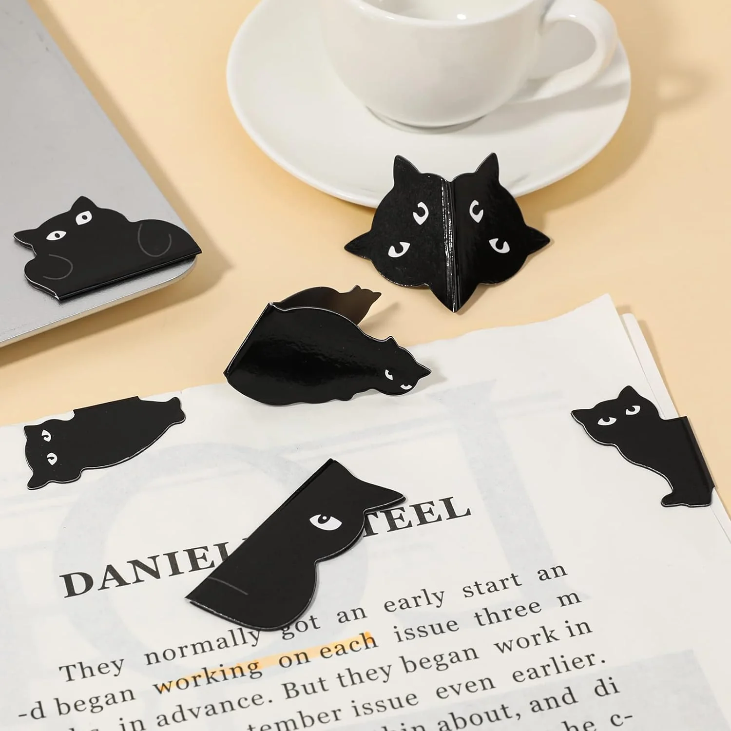 Black Cat Magnetic Bookmark - Set of 6