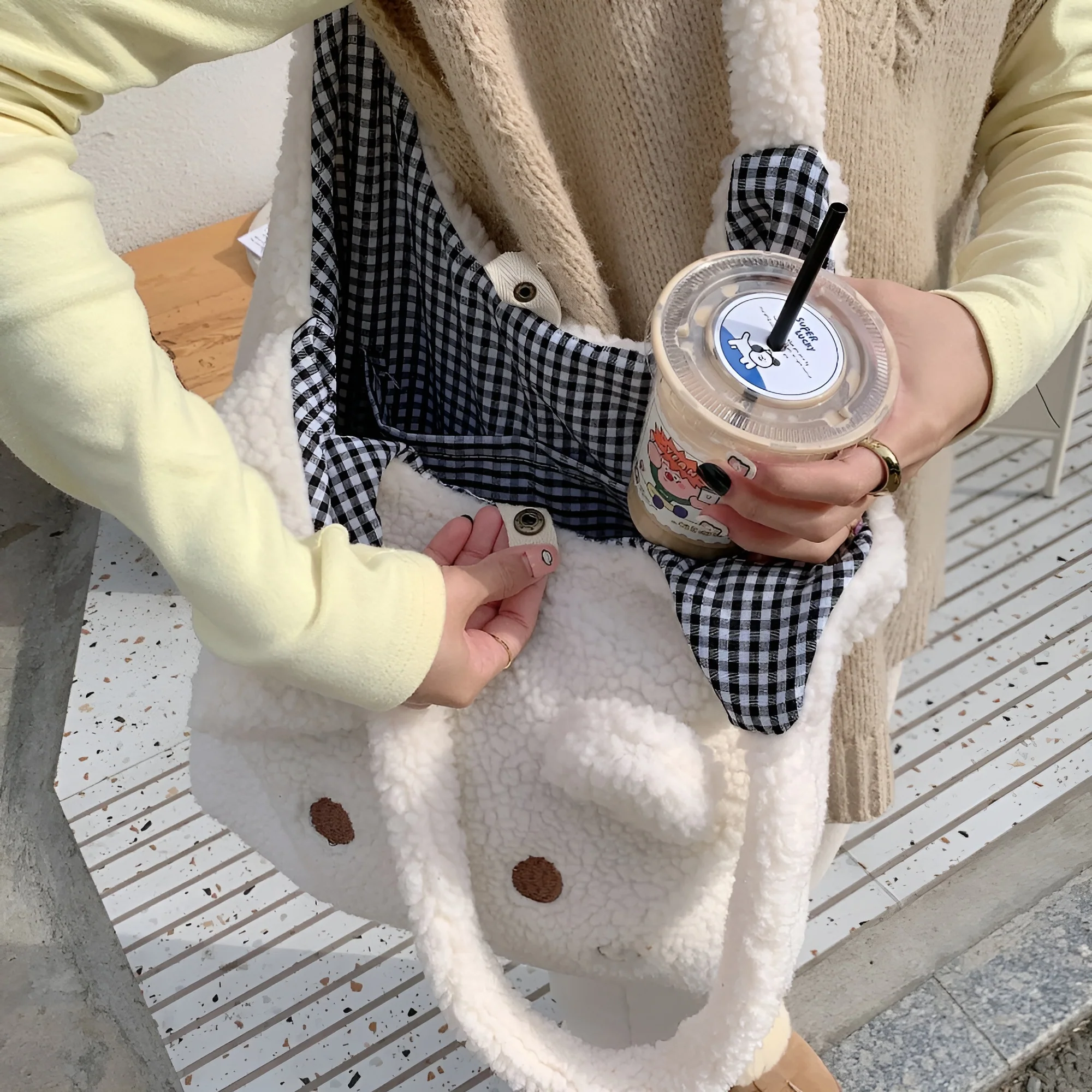 Bear Snuggler Sherpa Tote