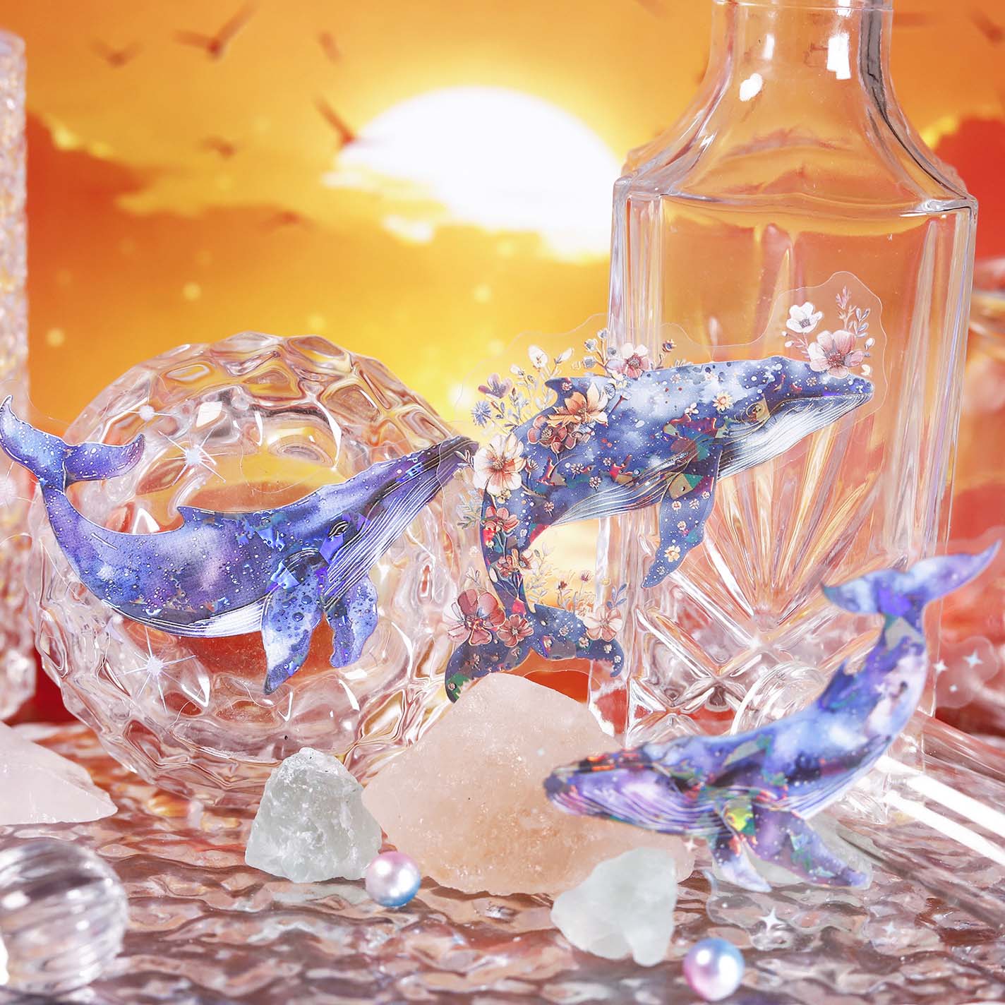 Deep Ocean Holo Whale Stickers - Limited Edition