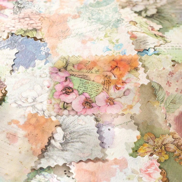 Floral Ink Scrapbooking Stickers