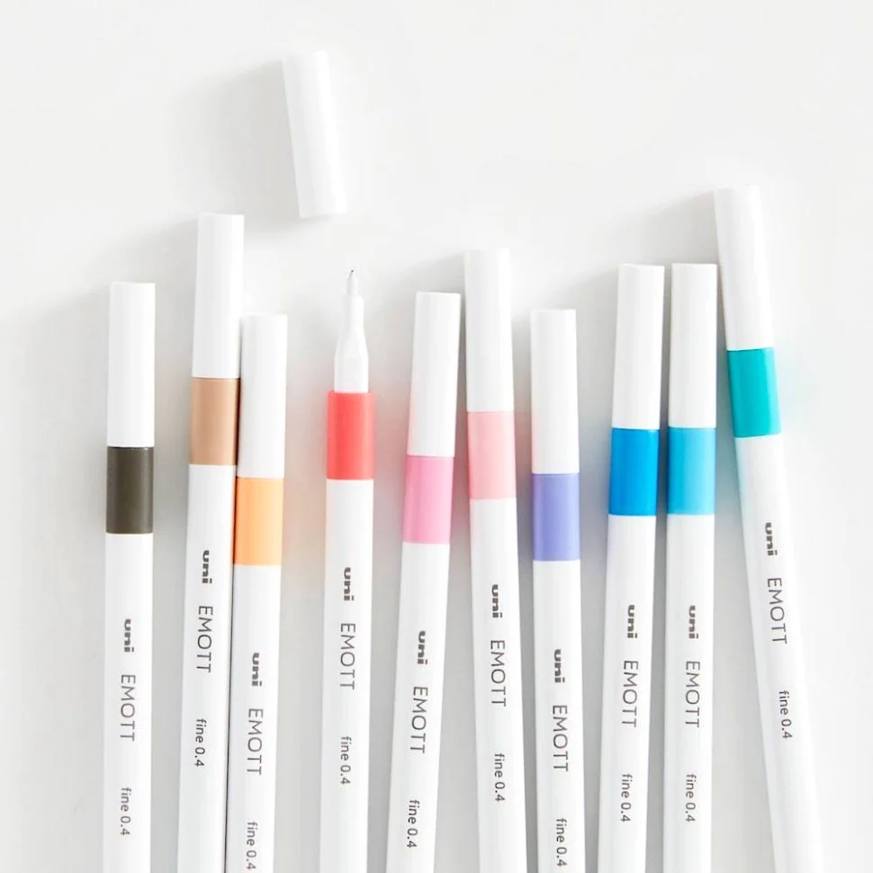 Uni EMOTT Sign Pen - 0.4 mm - 10 Color Set