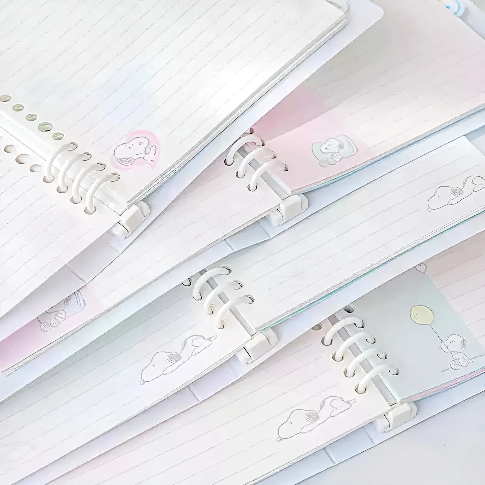 Peanuts Snoopy B5 Binder Notebook + Snoopy Inserts + Stickers - Limited Pastel Snoopy Edition