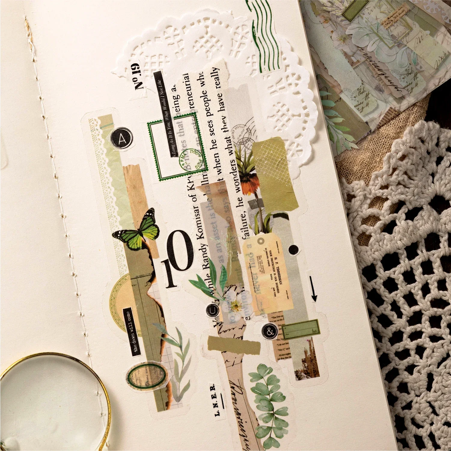 Long Strip Floral Journaling Stickers