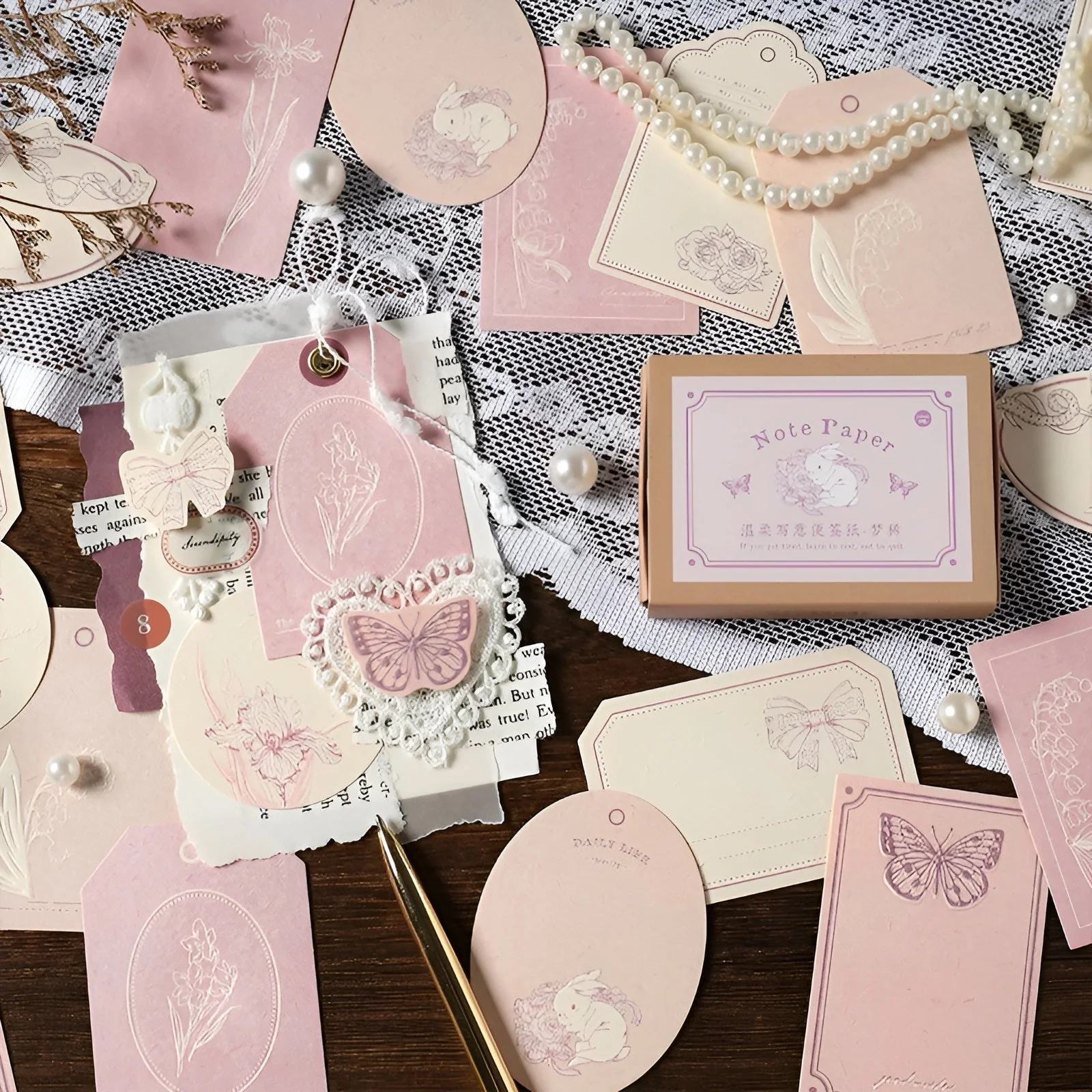 Embossed Scrapbooking Note Paper Set