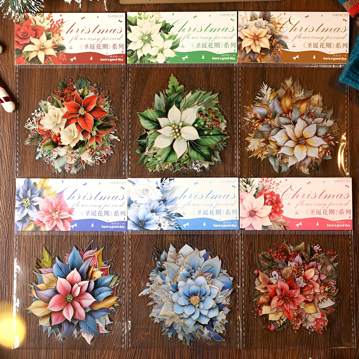Christmas Flower Stickers