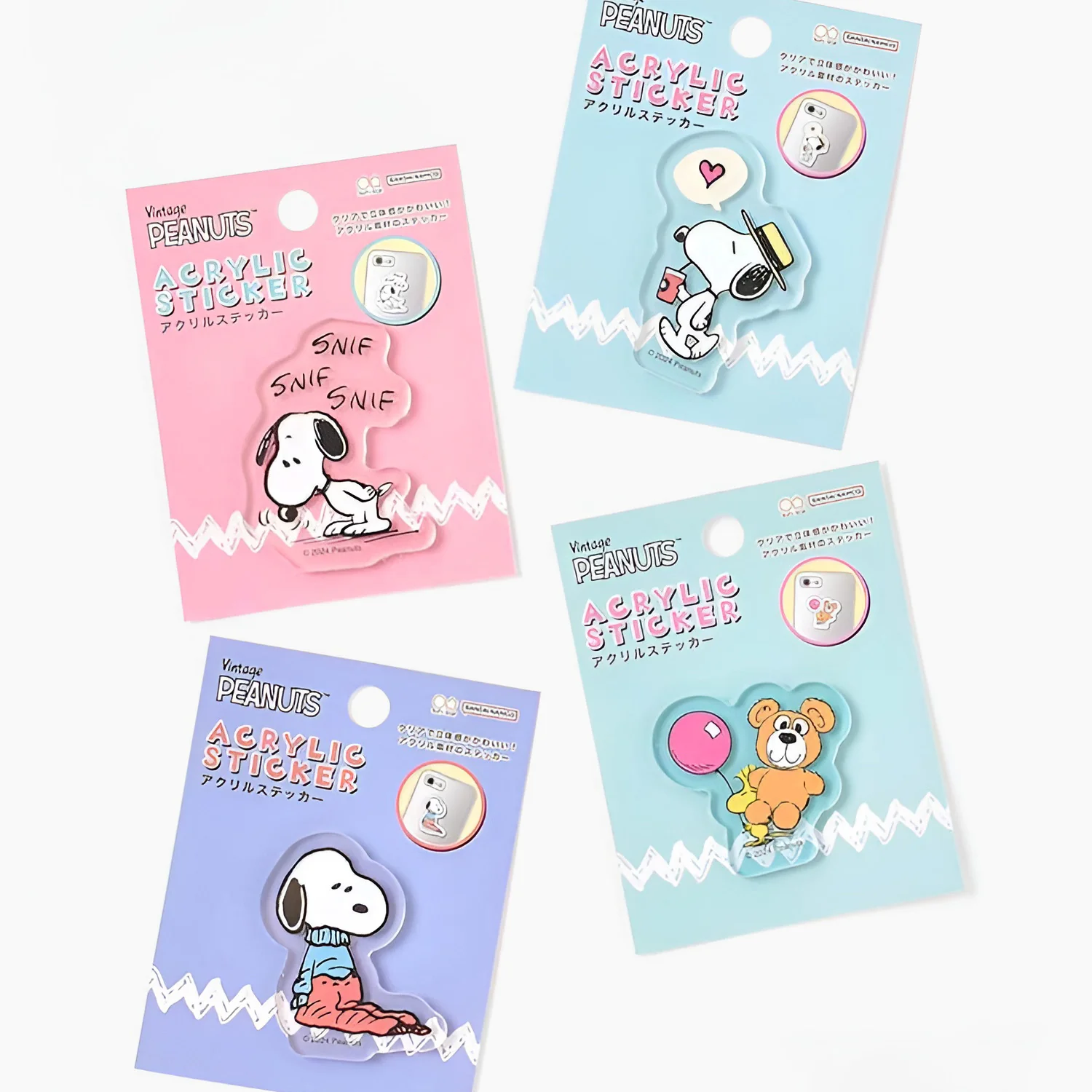 Sun-Star Peanuts Acrylic Phone Sticker - Blue - Limited Edition