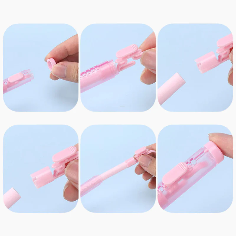 Pastel Pop Pen-Style Click Erasers - With 3 Bonus Refills
