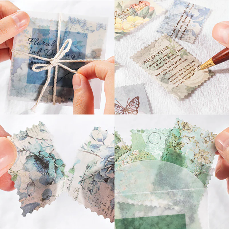 Floral Ink Scrapbooking Stickers