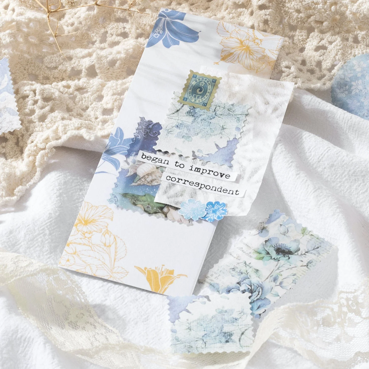 Floral Ink Scrapbooking Stickers