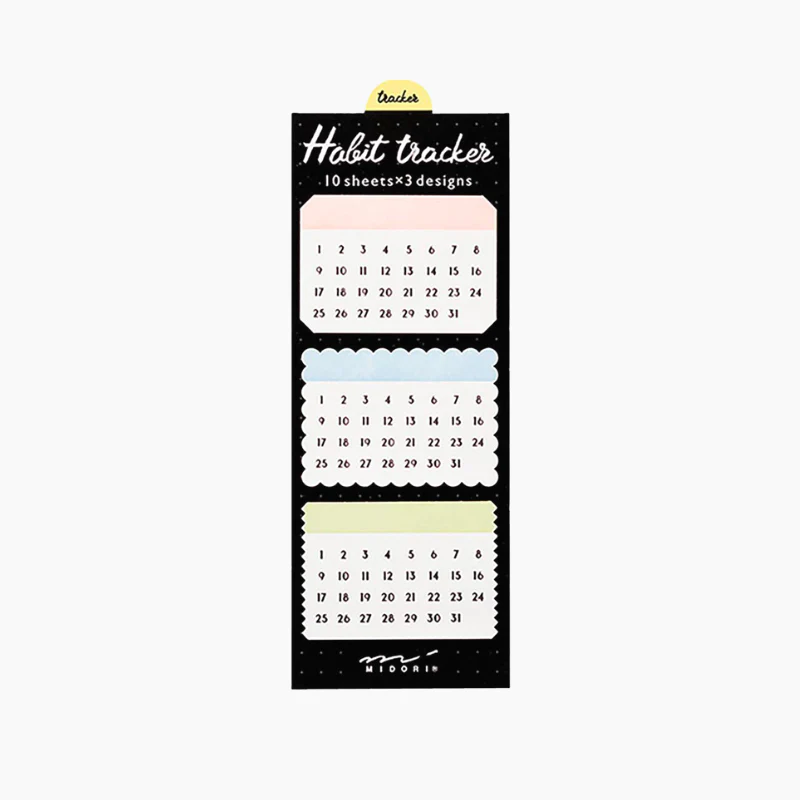 Midori Habit Tracker Sticky Notes - Colorful