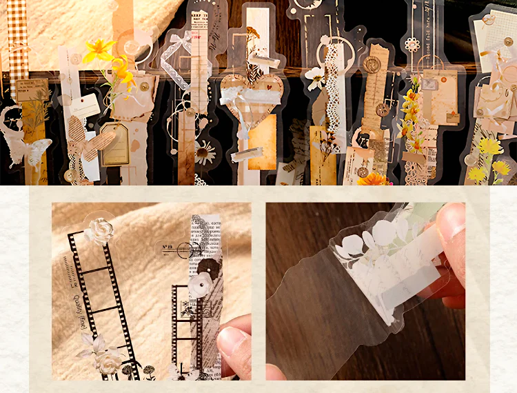 Long Strip Floral Journaling Stickers