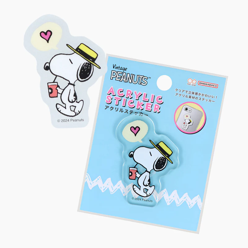 Sun-Star Peanuts Acrylic Phone Sticker - Blue - Limited Edition