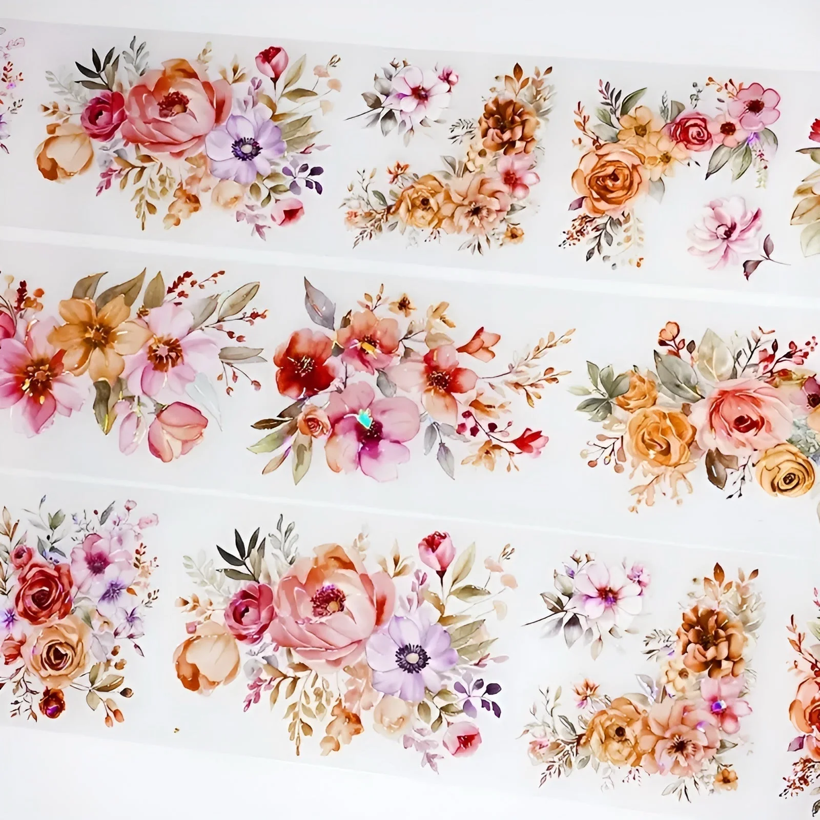 Flowers Bouquet Clear Masking Tape - Extra Wide