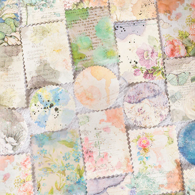 Floral Ink Scrapbooking Stickers