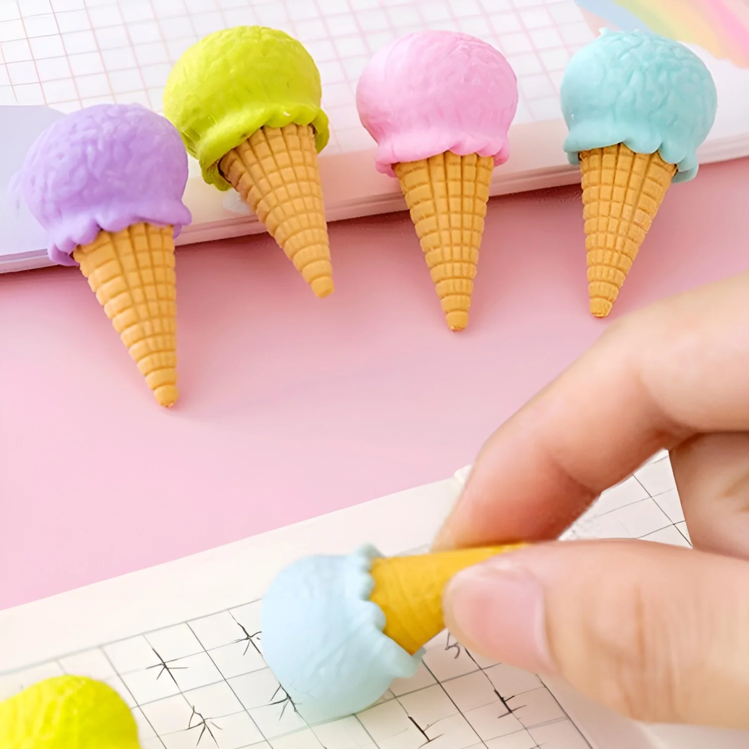 Mini Ice Cream Erasers