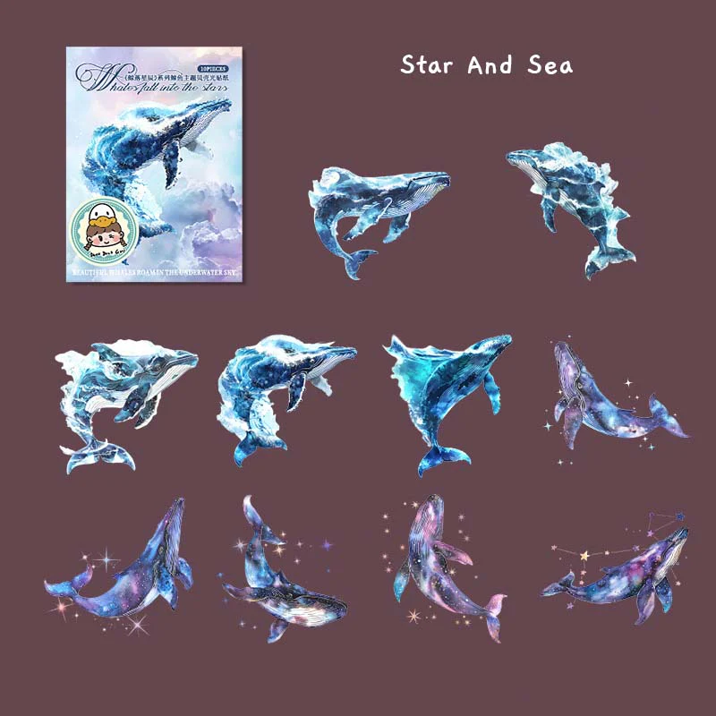 Deep Ocean Holo Whale Stickers - Limited Edition