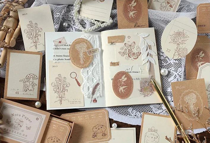 Embossed Scrapbooking Note Paper Set