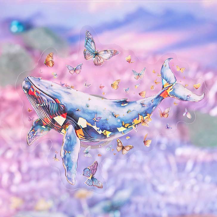 Deep Ocean Holo Whale Stickers - Limited Edition